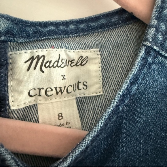 Madewell x Crewcuts Size 8 Confetti Floral Embroidered Denim Shift Dress - Picture 4 of 6